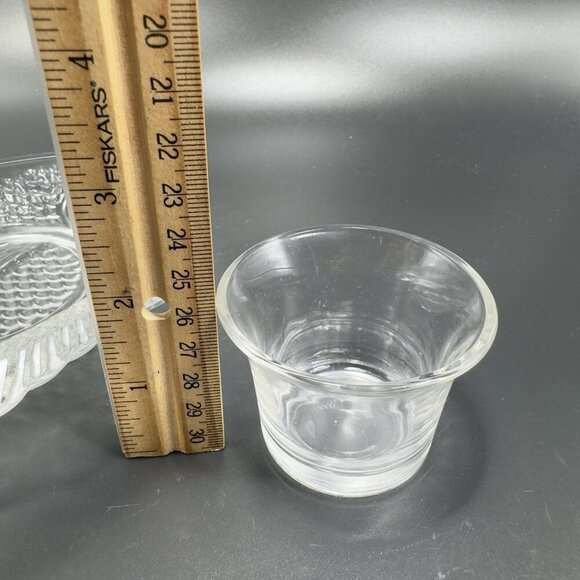 Clear Fish Plate Dish And Cup Teacup Saucer Set Votive Candle Holder 4 Pieces - Picture 4 of 15